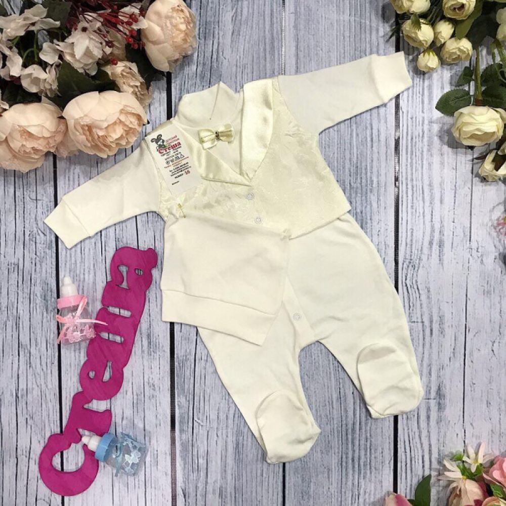 124. Комбинезон с шапкой и жилетом,100% хлопок интерлок