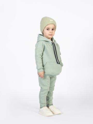 296-ОЛ. Свитшот с капюшоном  + Штаны, хлопок 65%, 35% ПЭ, 3-х нитка (начес) оливковый 98,104,110,116