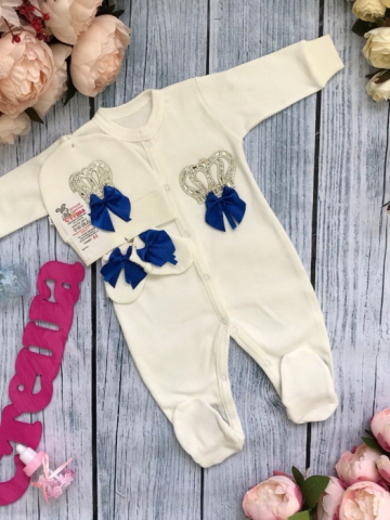 Купить оптом 166. Комбинезон с шапкой и царапками,100% хлопок интерлок в Ульяновске