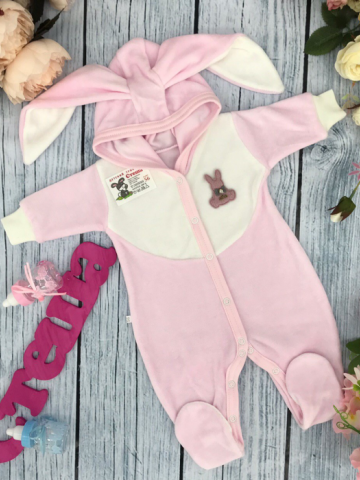 Купить оптом 212. Комбинезон с ушками, хлопок 80% велюр, 20%  ПЭ 62.68,74 в Ульяновске