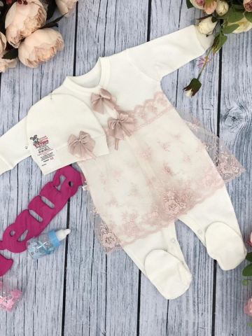 Купить оптом 258-П. Комбинезон с шапкой, хлопок 80% велюр 20% ПЭ, пудра в Ульяновске