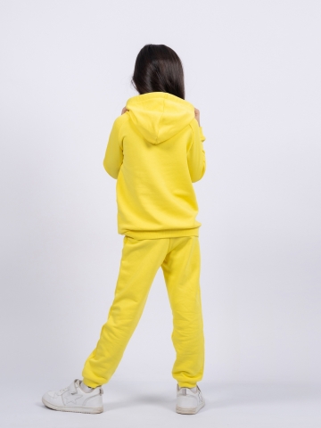311-Ж. Свитшот с капюшоном + Штаны, хлопок 65%, 35% ПЭ, 3-х нитка ( без начеса)  желтый 98,104,110,116