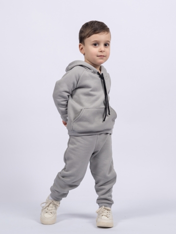 Купить оптом 311-ГР. Свитшот с капюшоном + Штаны, хлопок 65%, 35% ПЭ, 3-х нитка ( без начеса) графит 80,86,92 в Ульяновске