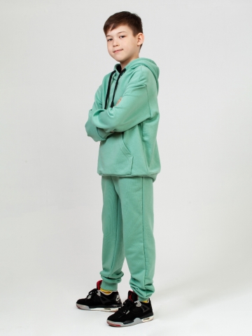 311-Х. Свитшот с капюшоном + Штаны, хлопок 65%, 35% ПЭ 3-х нитка ( без начеса) хаки 146,152,158